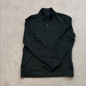 Perry Ellis Dark Olive Knit Quarter Zip Top